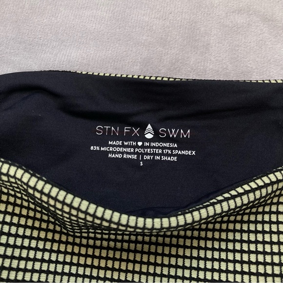 New Stone Fox Swim Senna Bikini Bottoms Sage Grid - Picture 3 of 12